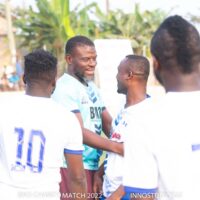 Fatawu Dauda and members of the BM3 Family Foundation at the 2022 Charity Match organised by BM3 Family Foundation