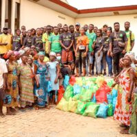 BM3 Foundation volunteers donate food items to the elderly in the Effia community